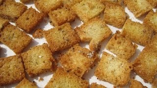 Basic CROUTONS  How to make CROUTONS Recipe [upl. by Nohsad]