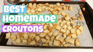 The BEST Homemade Croutons  Use Up Leftover Bread [upl. by Erdnuaed178]