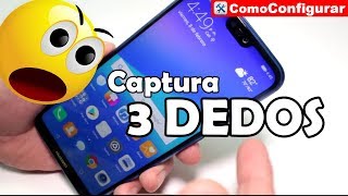 Cómo hacer capturas de pantalla con tres dedos huawei P20 Lite Manual comoconfigurar [upl. by Inalem908]