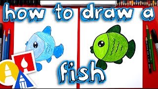 How To Draw A Cartoon Fish for young artists [upl. by Ailehc529]