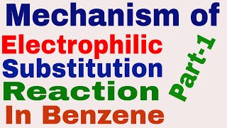 Mechanism of Electrophilic Substitution Reaction In Benzene  Part 1 [upl. by Gereron]