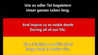 Inno Nazionale di Germania  Deutsche Nationalhymne DEENIT Testo [upl. by Kevon927]