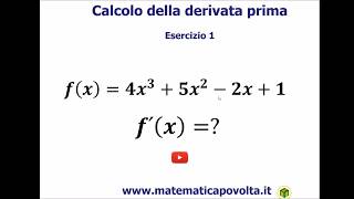 Calcolo della derivata prima  Esercizio 1 [upl. by Obeded]