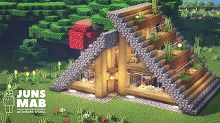 Minecraft  Survival Cabin Tutorial｜How to Build a Survival Triangle House 125 [upl. by Asenej891]