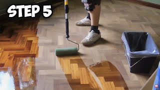 Parquet Floor Restoration EPIC TRANSFORMATION [upl. by Amelina800]