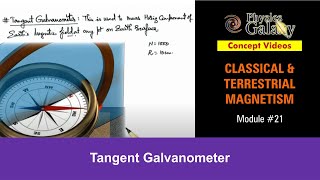 Class 12 Physics  Terrestrial Magnetism  21 Tangent Galvanometer  For JEE amp NEET [upl. by Pugh]