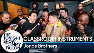 Jimmy Fallon Jonas Brothers amp The Roots Sing quotSuckerquot Classroom Instruments [upl. by Aillicec]