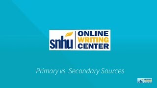 Primary vs Secondary Sources [upl. by Auhesoj]