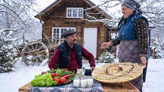 Beef Qutab  Traditional Azerbaijani Dish Outdoor Cooking [upl. by Aneerak]