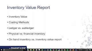 Understanding the Inventory Value Report in AX 2012 [upl. by Omolhs]