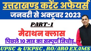 Uttarakhand Current Affairs 2023  January to October 2023 Part1  Uttarakhand GK [upl. by Sialac]