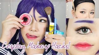 8 Cosplay Makeup Hacks EVERYONE Should Know  Face Taping Brow Concealing Anime Lips [upl. by Nuahsad]