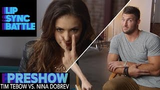 Tim Tebow vs Nina Dobrev Preshow  Lip Sync Battle [upl. by Lati]