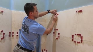 Part quot1quot Travertine Tiles installation on shower walls  step by step  how to with TLOCK™ 🛀🏻 🚿 [upl. by Ennaylime]