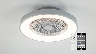 Moderne plafondventilator grijs met geïntegreerd LED  Straluma 12900065 [upl. by Kado]