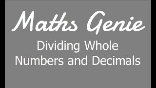 Dividing Whole Numbers and Decimals [upl. by Eniarol]