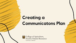 Creating a Communications Plan [upl. by Delaine]