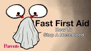 How to Stop a Nosebleed  Fast First Aid  Parents [upl. by Lonnard]