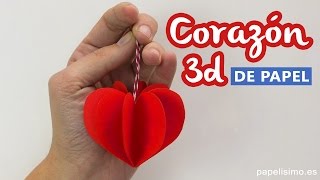 Corazones de papel 3D  Paper hearts [upl. by Norha407]