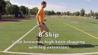 B Skip Running Form Drill Demonstration [upl. by Sartin]