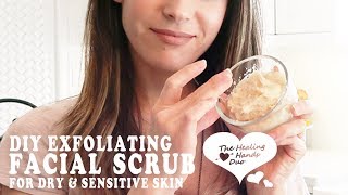 DIY Exfoliating Facial Scrub For Dry amp Sensitive Skin l Coconut Oil Baking Soda amp Honey [upl. by Ainirtac]