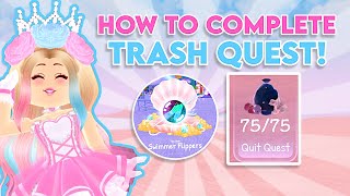 EASY HOW TO WIN THE TRASH QUEST IN ROYALE HIGH Royale High Diamond Beach Update Wave 2 Tutorial [upl. by Ynavoeg]