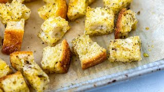 Easy Homemade Croutons Recipe [upl. by Ebberta]