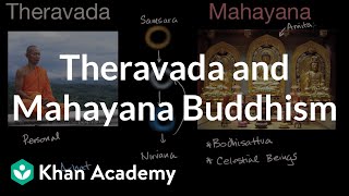 Theravada and Mahayana Buddhism  World History  Khan Academy [upl. by Einnor779]