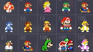 Super Mario Maker  All 153 Costume Mario  Mystery Mushroom Suits [upl. by Mcclish]