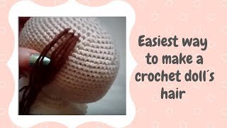 The easiest way to make amigurumi hair  Amigurumi crochet tutorial [upl. by Alrac34]