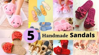 5 Handmade Sandals And Flip Flops From Old Slippers And Cardboard [upl. by Trebmal]