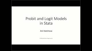 Probit and Logit Models in Stata [upl. by Nalor]