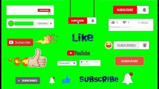 Top 100 Subscribe Button and Bell Icon and Like Green Screen [upl. by Nickolas484]