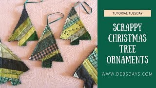 Learn How to Sew Scrappy Christmas Tree Ornaments from Fabric Scraps  DIY Project [upl. by Atsillak]