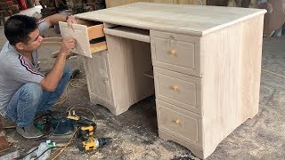 How To Build A Modern Computer Desk  Project Information Woodworking Design Ideas [upl. by Adgam]