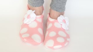 How to Sew Fleece Slippers Detailed Instructions by learncreatesew [upl. by Wiles]