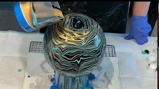 WOW 🤩 ACRYLIC POURING OVER A GLASS VASE SUPER GORGEOUS RESULTS [upl. by Grogan]