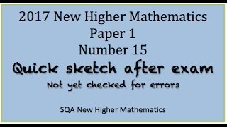 2017 SQA New Higher Mathematics Paper 1 No 15 [upl. by Assened]