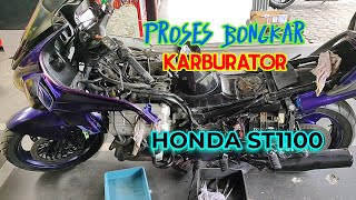 HONDA ST1100 CARBURETOR REMOVAL PROCESS [upl. by Souvaine]