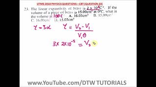 Linear Expansivity in Physics  Jamb Past Question Solved 2018Qst 23 [upl. by Tfat]