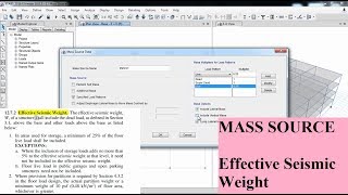 CSI ETABS  03  define Mass Source For Lateral analysis  Part 9 [upl. by Peugia139]