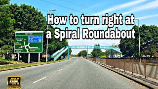 How to drive at a Spiral Roundabout  Portway Roundabout Avonmouth Bristol United Kingdom 4K [upl. by Berni]