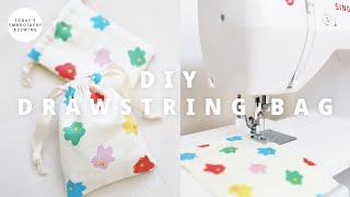 DIY drawstring bag tutorial sewing projects sewing for beginners SEW EASY [upl. by Torbart75]