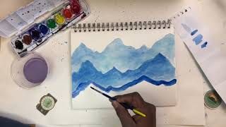 Art Lessons For Kids Monochromatic Landscape Paintings [upl. by Akinor175]