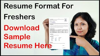 Resume Format For Freshers  Download Sample Resume Here [upl. by Ylelhsa595]