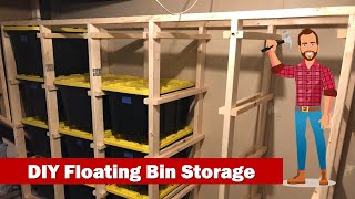 Efficient Garage Storage DIY Storage Rack with Floating Bins [upl. by Yarod]