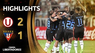 UNIVERSITARIO vs LDU  HIGHLIGHTS  CONMEBOL LIBERTADORES 2024 [upl. by Trescott]