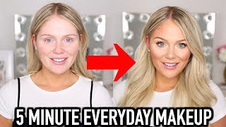 5 MINUTE EVERYDAY MAKEUP TRANSFORMATION  GET READY WITH ME [upl. by Eniad]