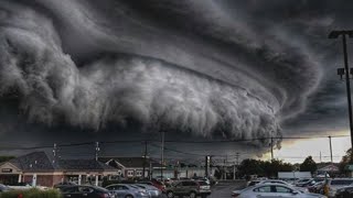 Scary shelf clouds and severe hailstorm hits Texas USA [upl. by Monro]