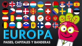 EUROPA 🌍 Paises y Capitales Banderas del Mundo [upl. by Audette78]